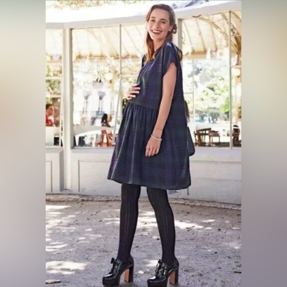 Hatch  Maternity Stella Plaid Preppy Mini Dress OS